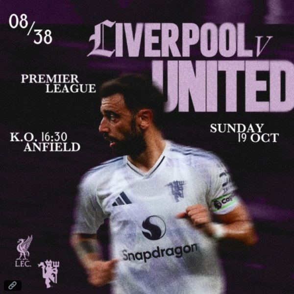 曼联晒海报预热双红会:B费单人出镜 曼联晒海报预热双红会:B费单人出镜